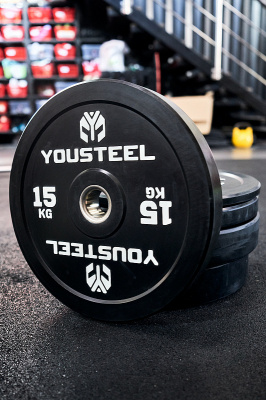 Диск EVO BUMPER PLATE 15кг YouSteel черный