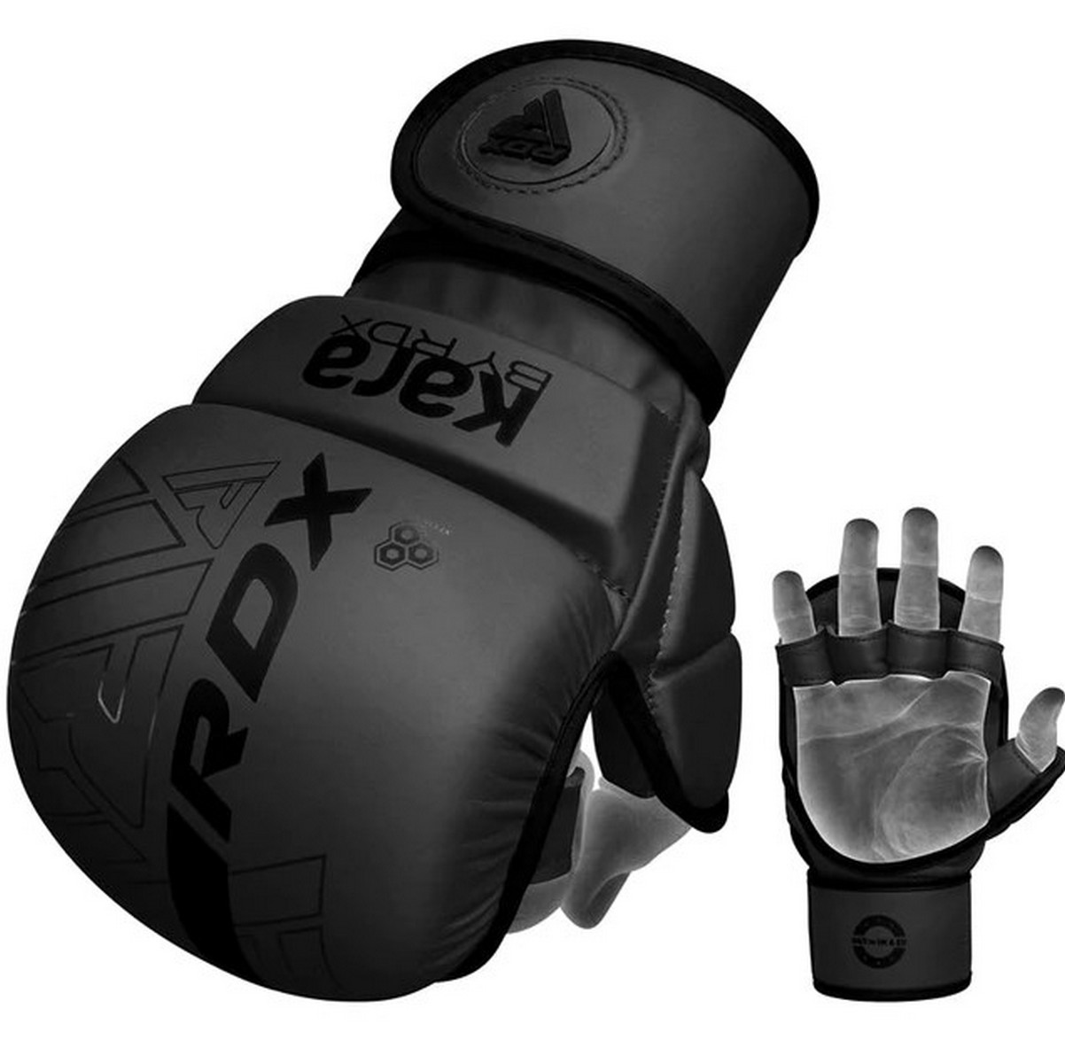 Перчатки тренировочные RDX Grappling Shooter F6 Plus GSR-F6MB+ черный матовый