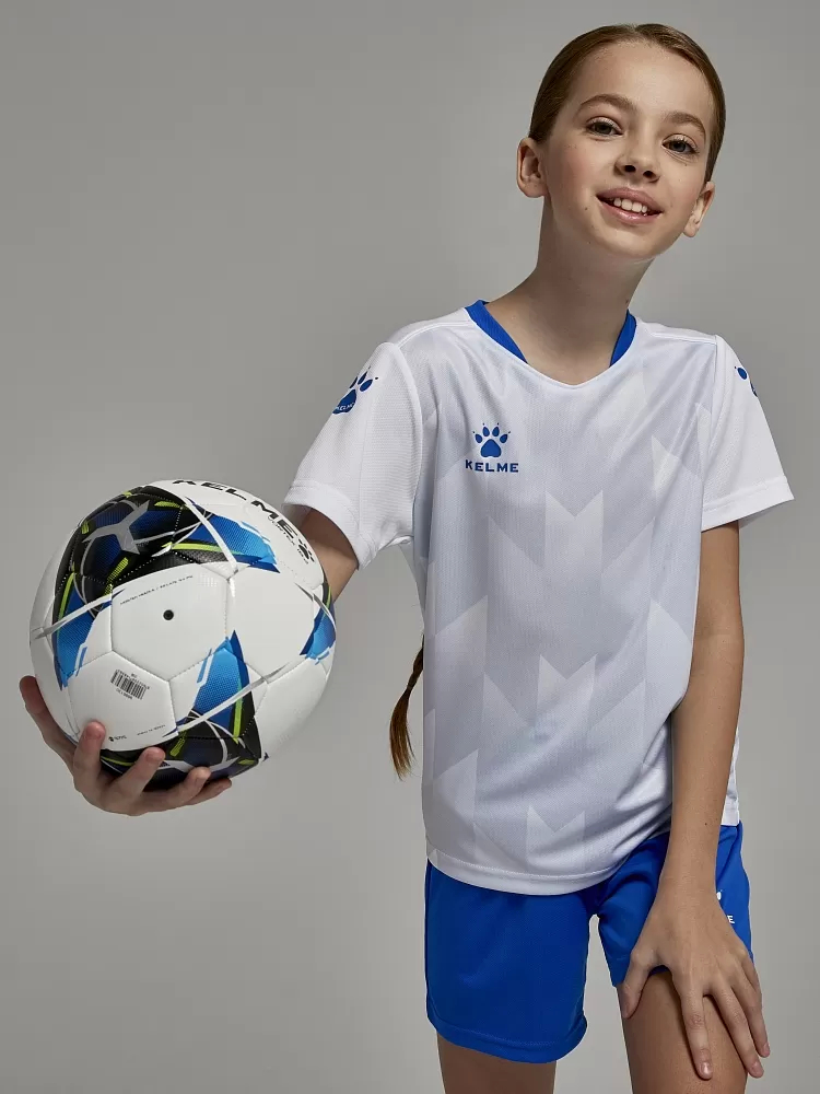 Детская футбольная форма Kelme Short-Sleeved Football Suit 8251ZB3003-100 White\Blue