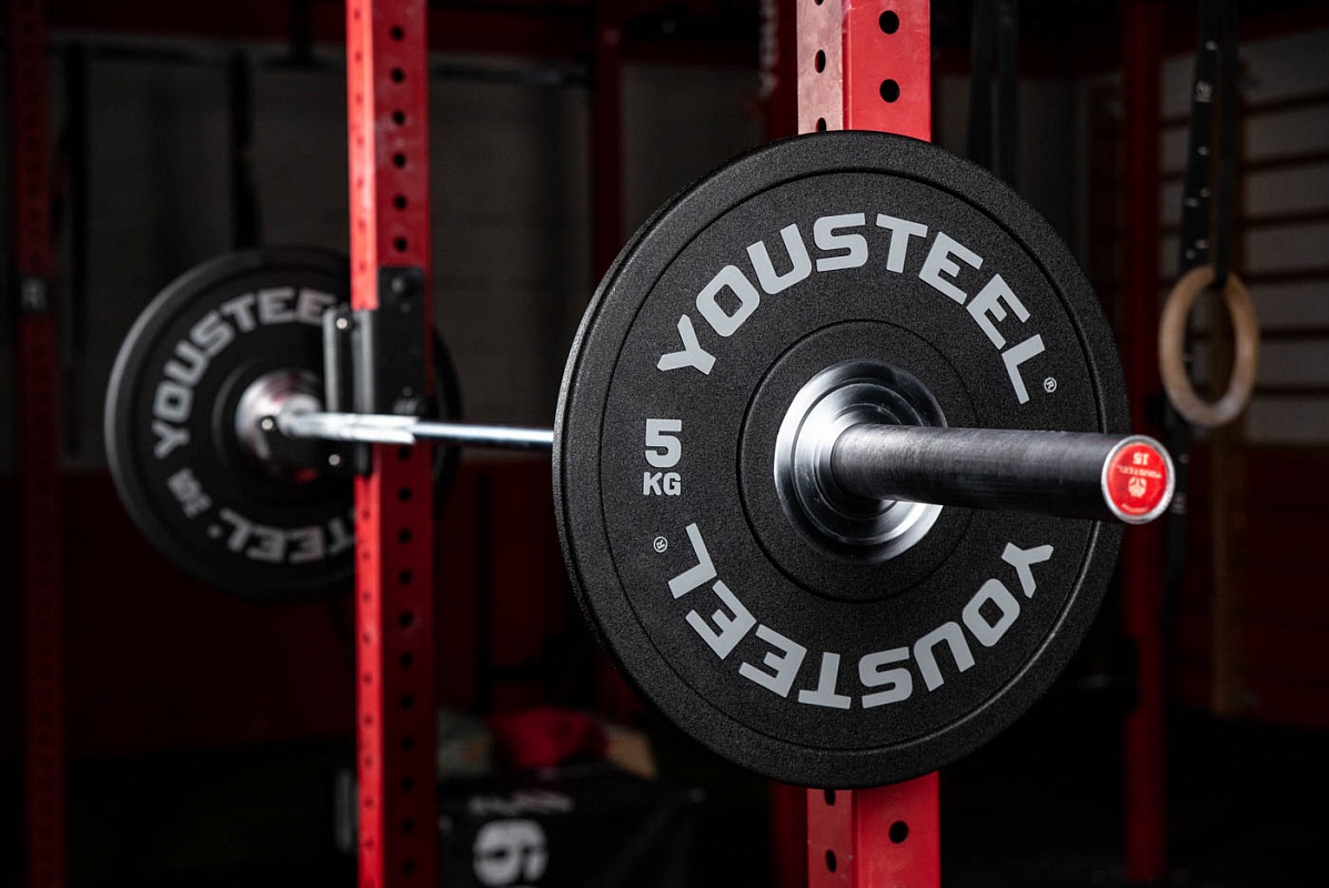 Диск PU 5кг YouSteel бампированный, полиуретановый, черный