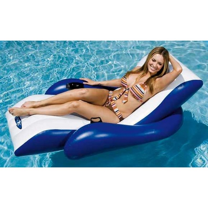 Кресло-шезлонг Intex 180х135 см, с подстаканником и ручкой 58868