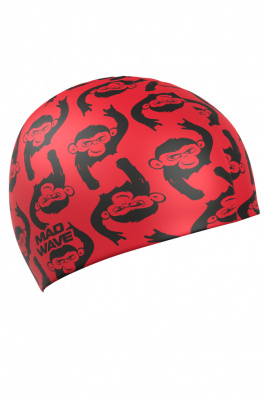 Силиконовая шапочка Mad Wave Monkeys M0554 59 0 00W красный