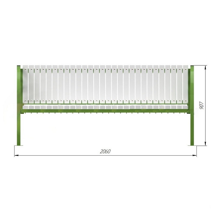 Скамья уличная Кляксы с веточкой 200x90x63см, каркас металл DSPro