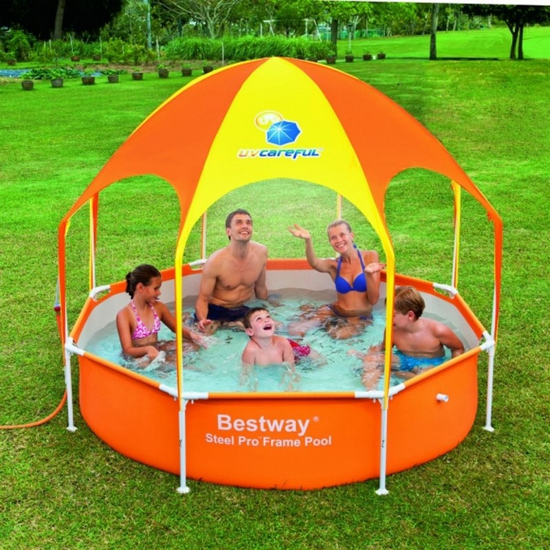 Каркасный бассейн с навесом 244х51 см Bestway 56432