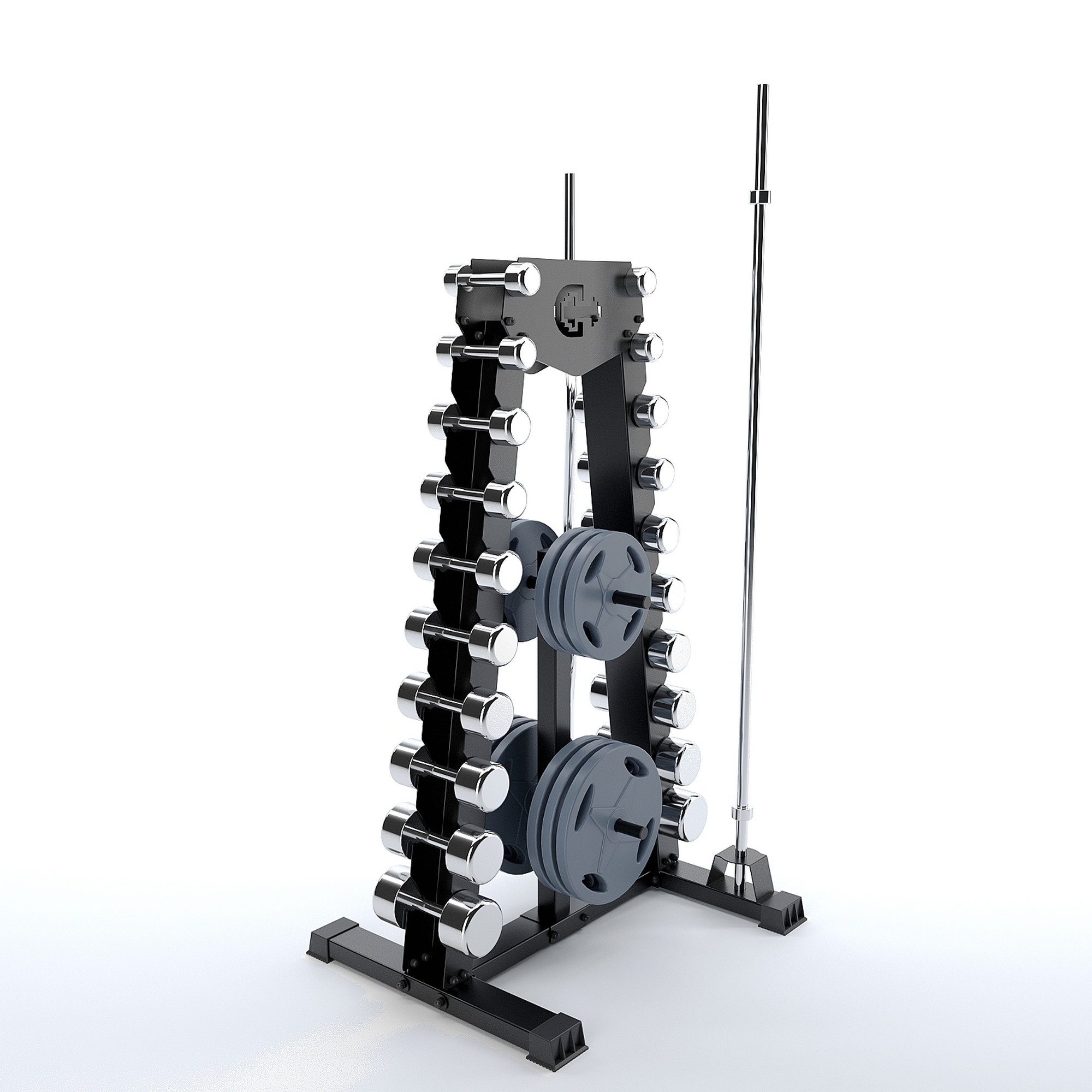 Стойка для хранения гантелей, дисков и грифов Domsen Ds49 d25мм | Premium Fitness