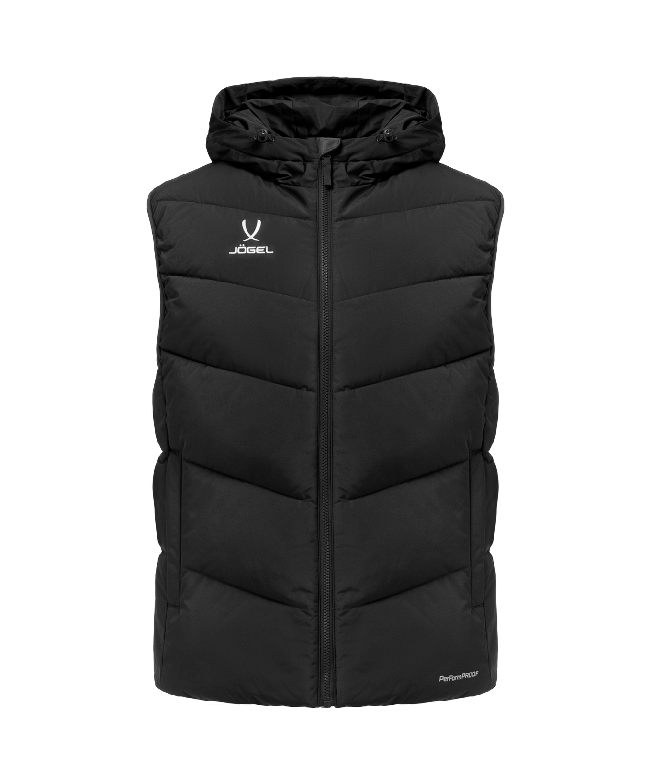 Жилет утепленный c капюшоном Jogel ESSENTIAL PerFormPROOF Padded Hooded Vest, черный