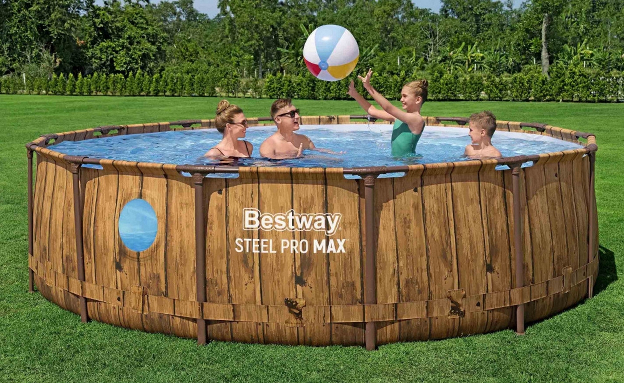 Каркасный бассейн 427х107см, фильтр-насос, лестница, тент Bestway Splashview Pool 561JM