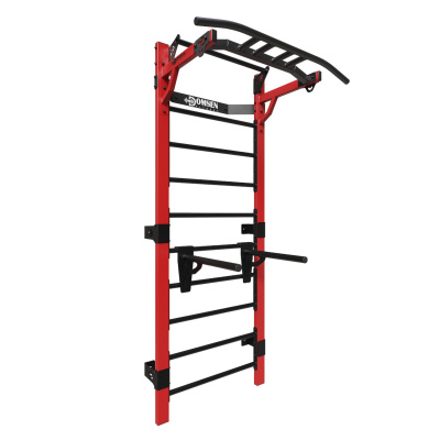 Профессиональная шведская стенка с брусьями и турником Domsen Fitness Ds46R Red