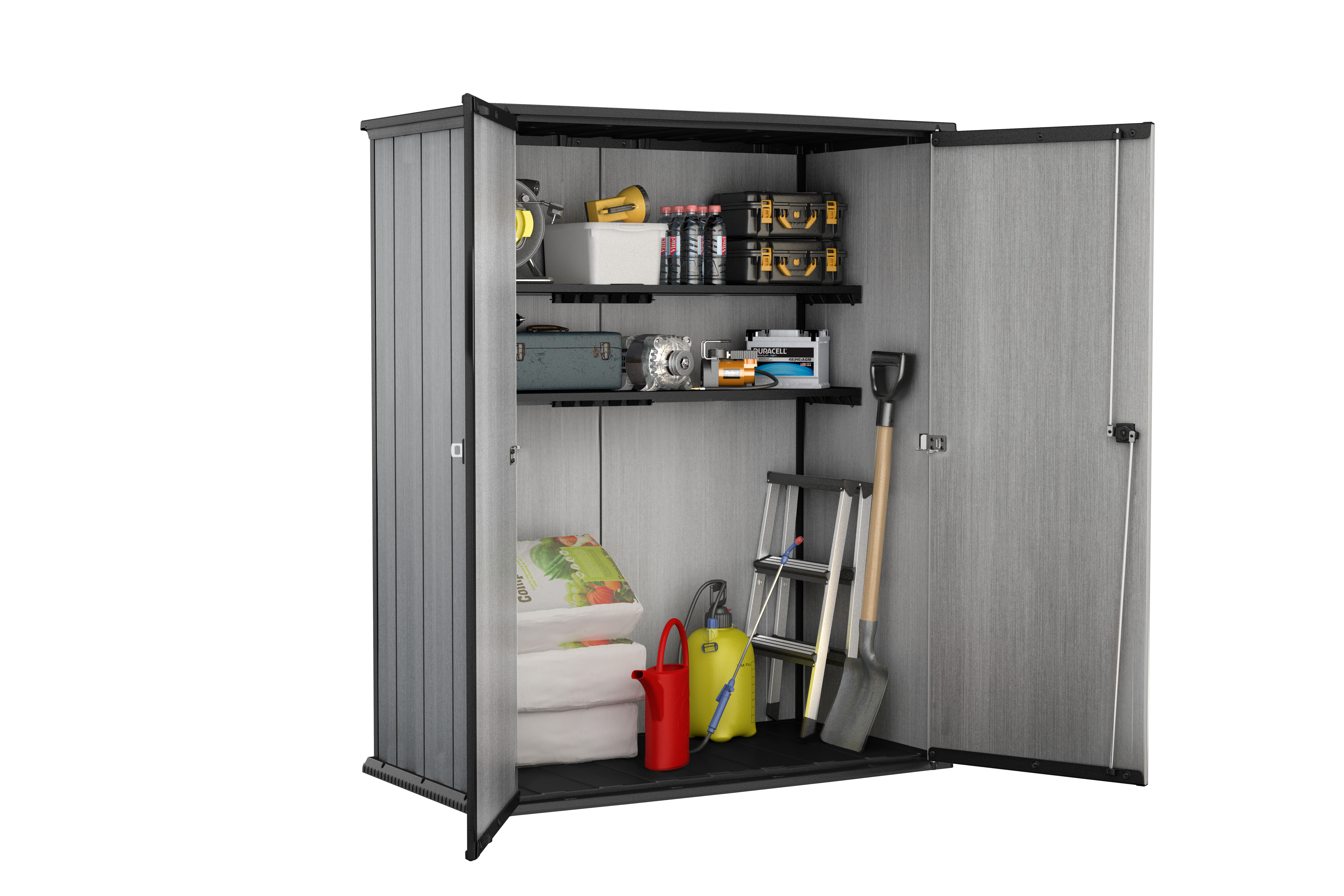 Шкаф уличный High Store 1400 L с 2 полками (серый)