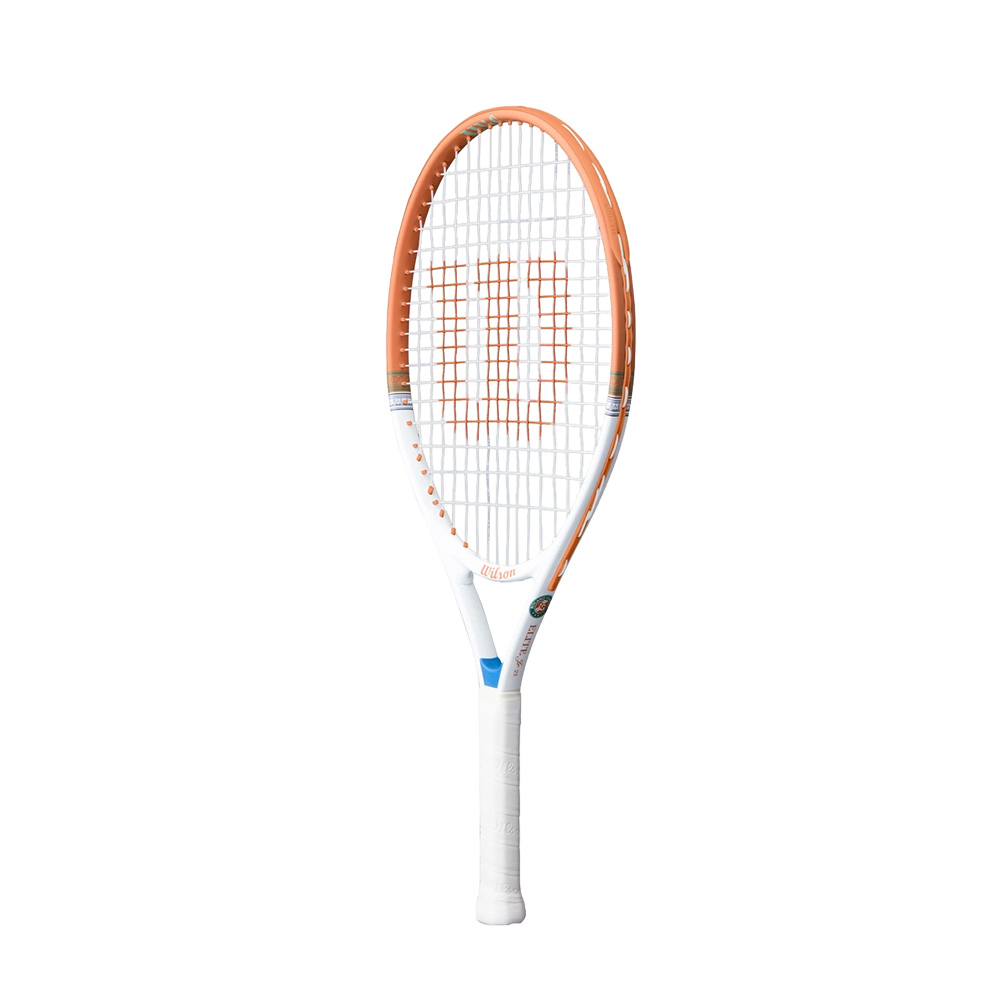 Ракетка для большого тенниса для детей 8-10 лет, алюминий, со струнами Wilson Roland Garros Elite 25 WR193410H оранжево-белый