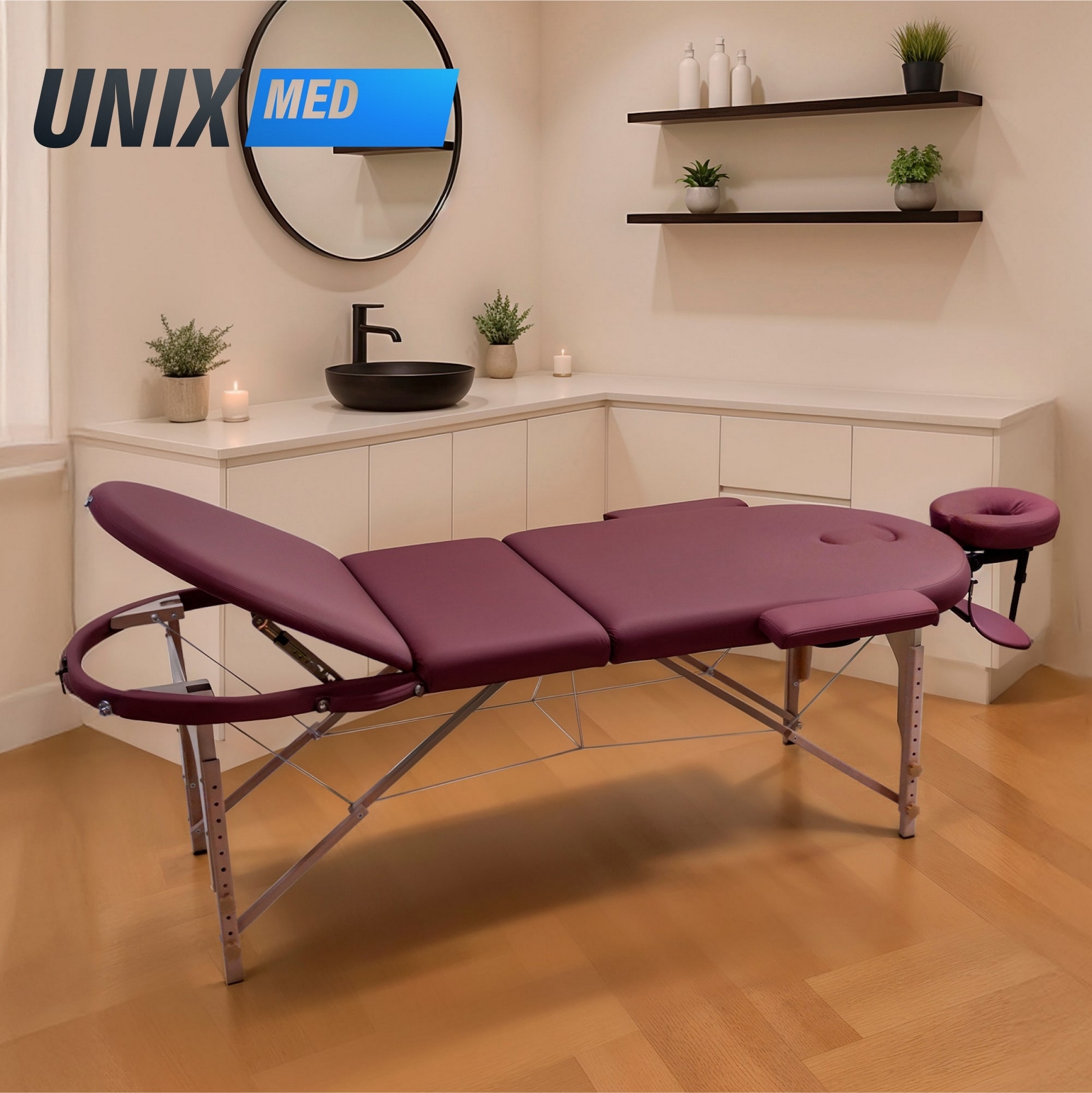 Массажный стол 3 Section Unix Comfort MTCOMFORTBR Burgundy