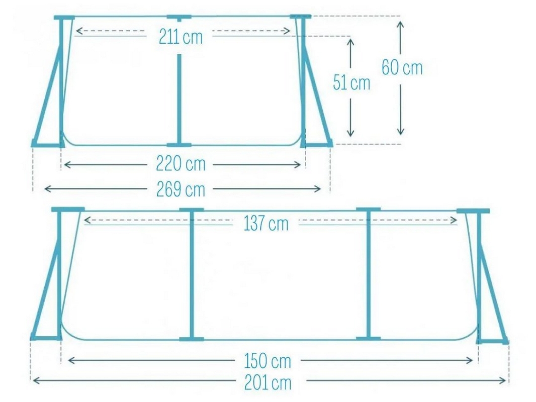 Каркасный бассейн 220х150х60см Intex Pink Metal Frame 28266