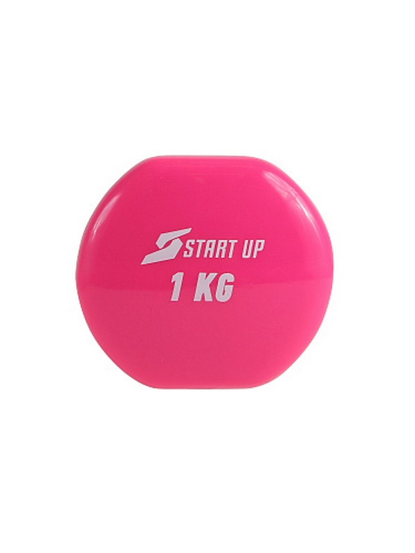 Гантель виниловая 1 кг Start Up HD1200 розовый