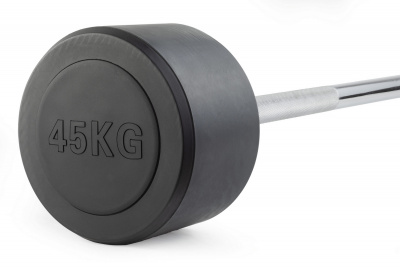 Штанга неразборная обрезиненная 45 кг. Прямой гриф VictoryFit VF-DX4450