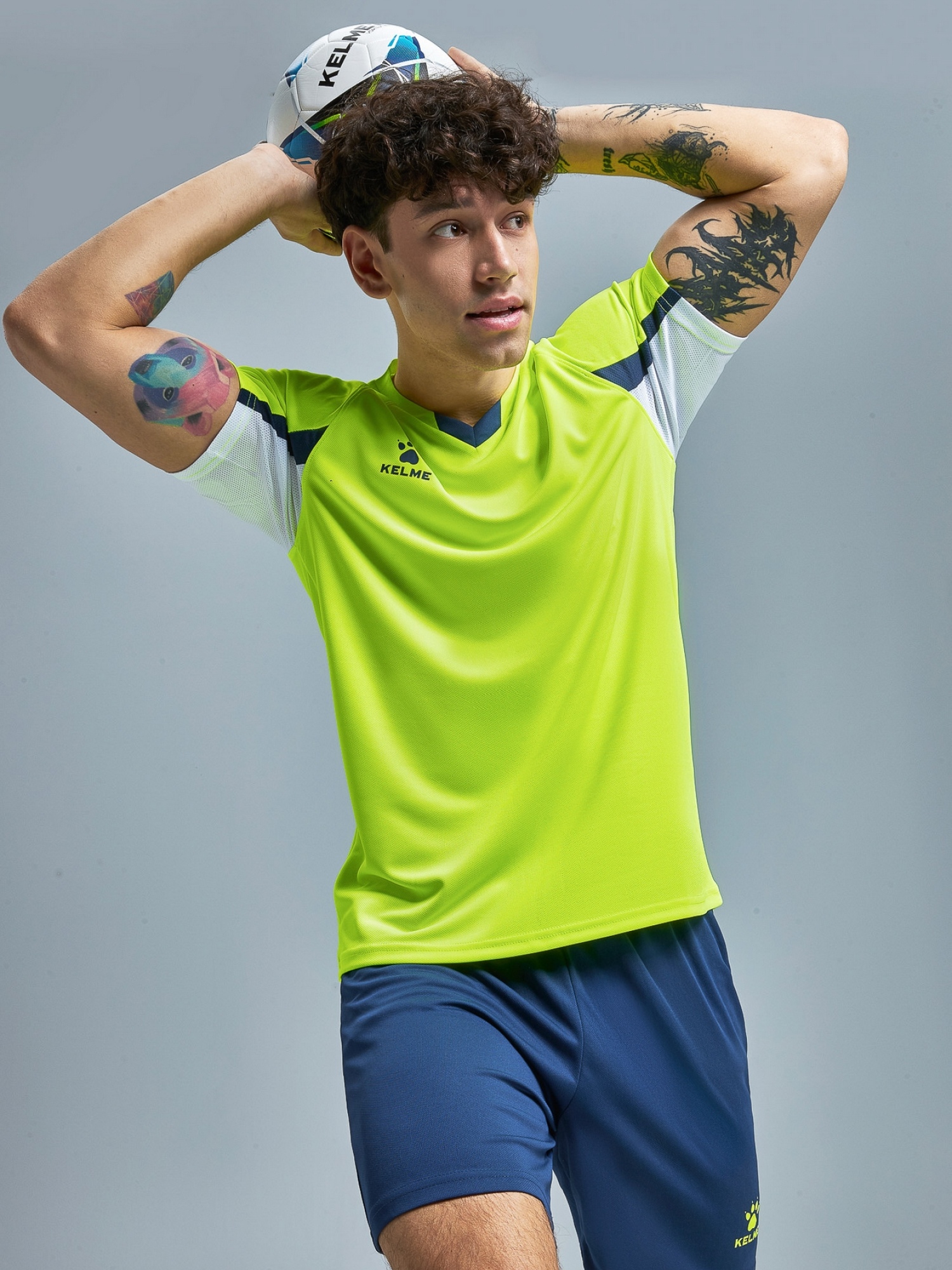 Футбольная форма Kelme Short-Sleeved Football Suit 8251ZB1002-904 Light Green\Blue