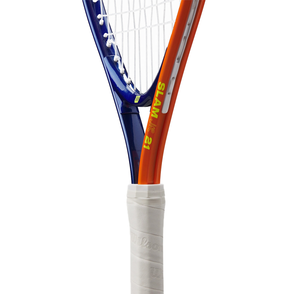 Ракетка для большого тенниса детская 5-6лет, алюминий, со струнами Wilson Slam Jr 21 WR172010U т.сине-оранжевый