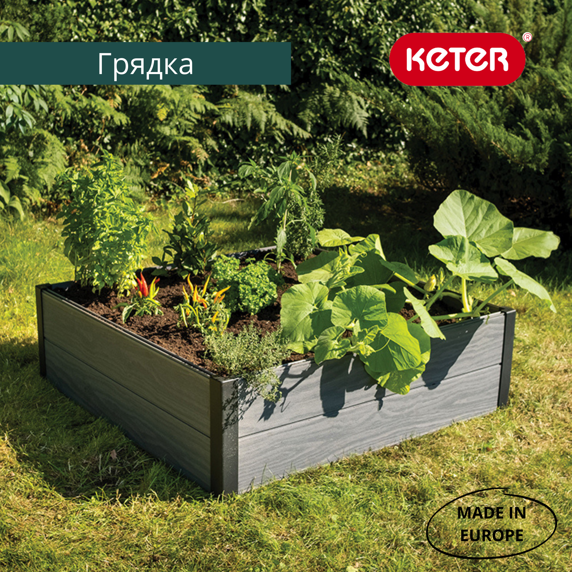 Кашпо-грядка, графит Maple Square