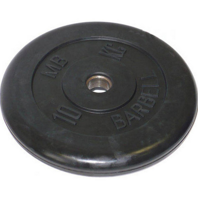 Диск обрезиненный 10 кг MB Barbell MB-PltB26-10 черный