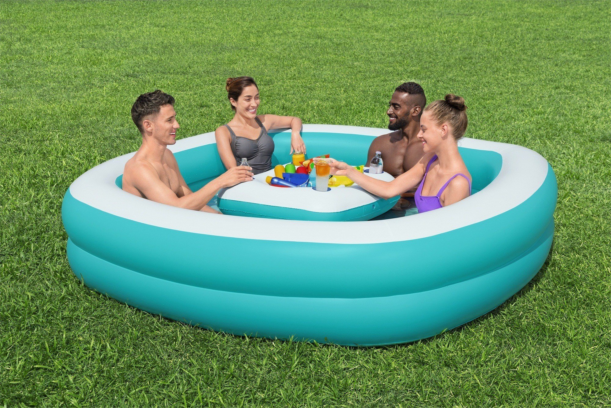Детский надувной бассейн 218х218x48см, 737 л, от 6 лет Bestway Sippin 54446