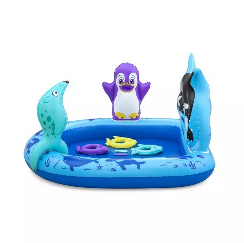 Детский надувной бассейн 134х131x73см, 84 л, от 2 лет Bestway Polar Pals, с игрушками 53156