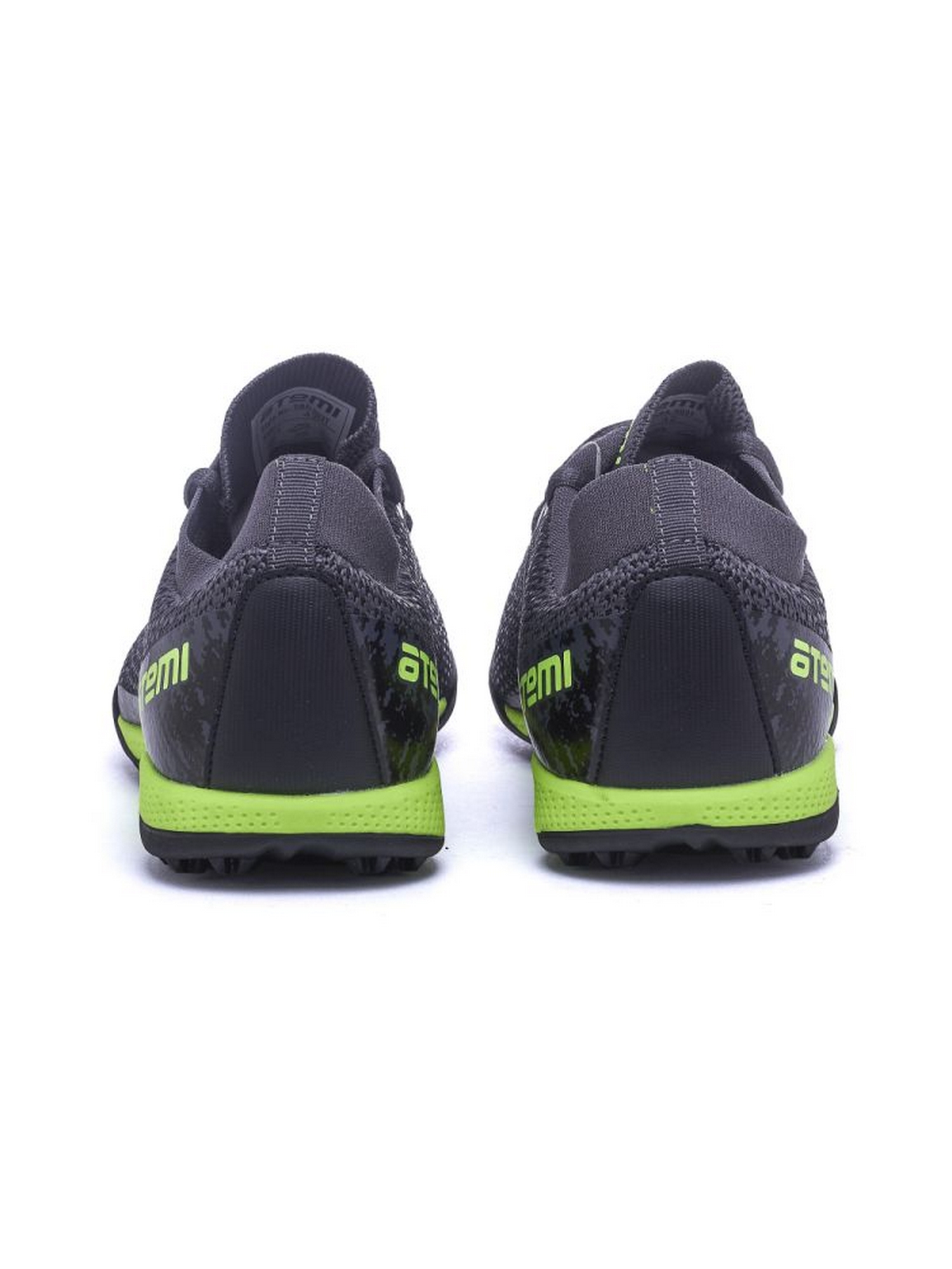 Бутсы футбольные Atemi TURF KIDS SBA-003 серый\ярко-салатовый