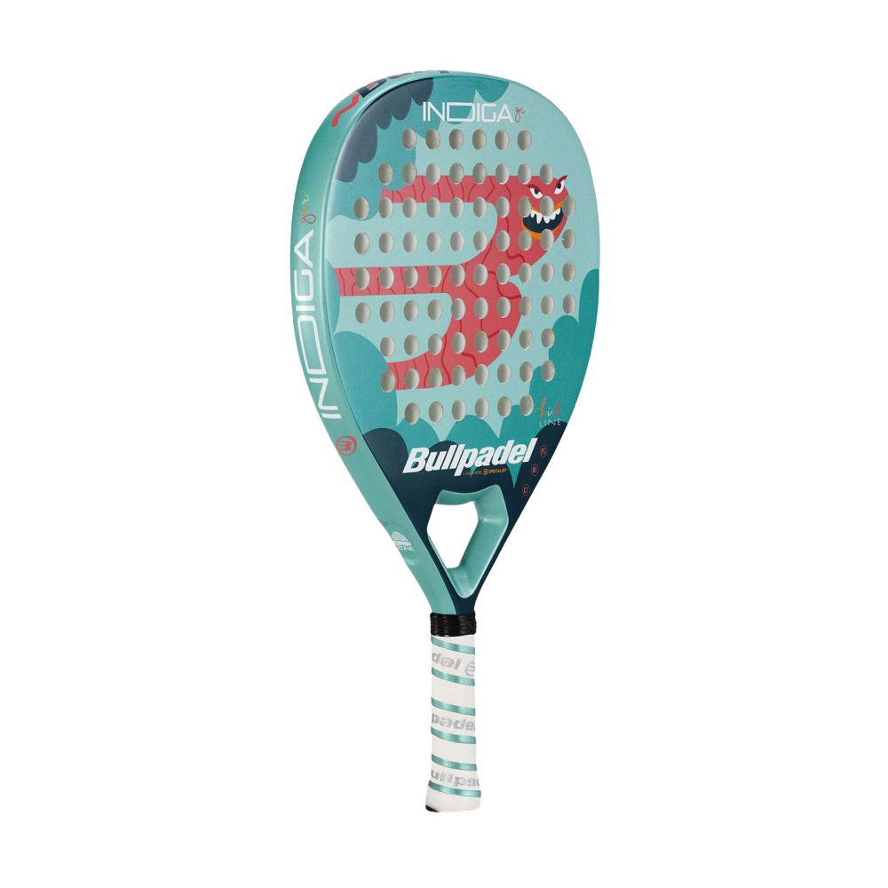 Ракетка для падела, для начинающих, стекловолокно Bullpadel Indiga Jr Girl 26 494423 бирюзовый-коралловый