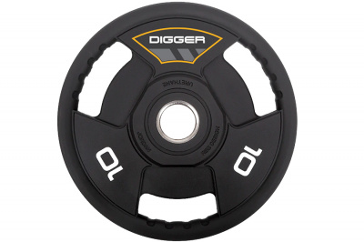 Диск олимпийский полиуретановый 3-х хватовый 10кг Hasttings Digger HD51C3A-10