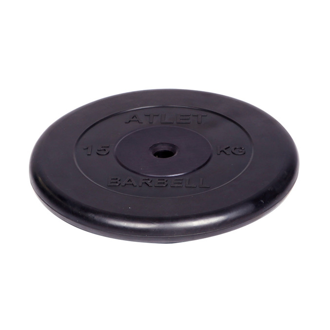 Диск обрезиненный d26мм MB Barbell MB-AtletB26-15 15кг черный