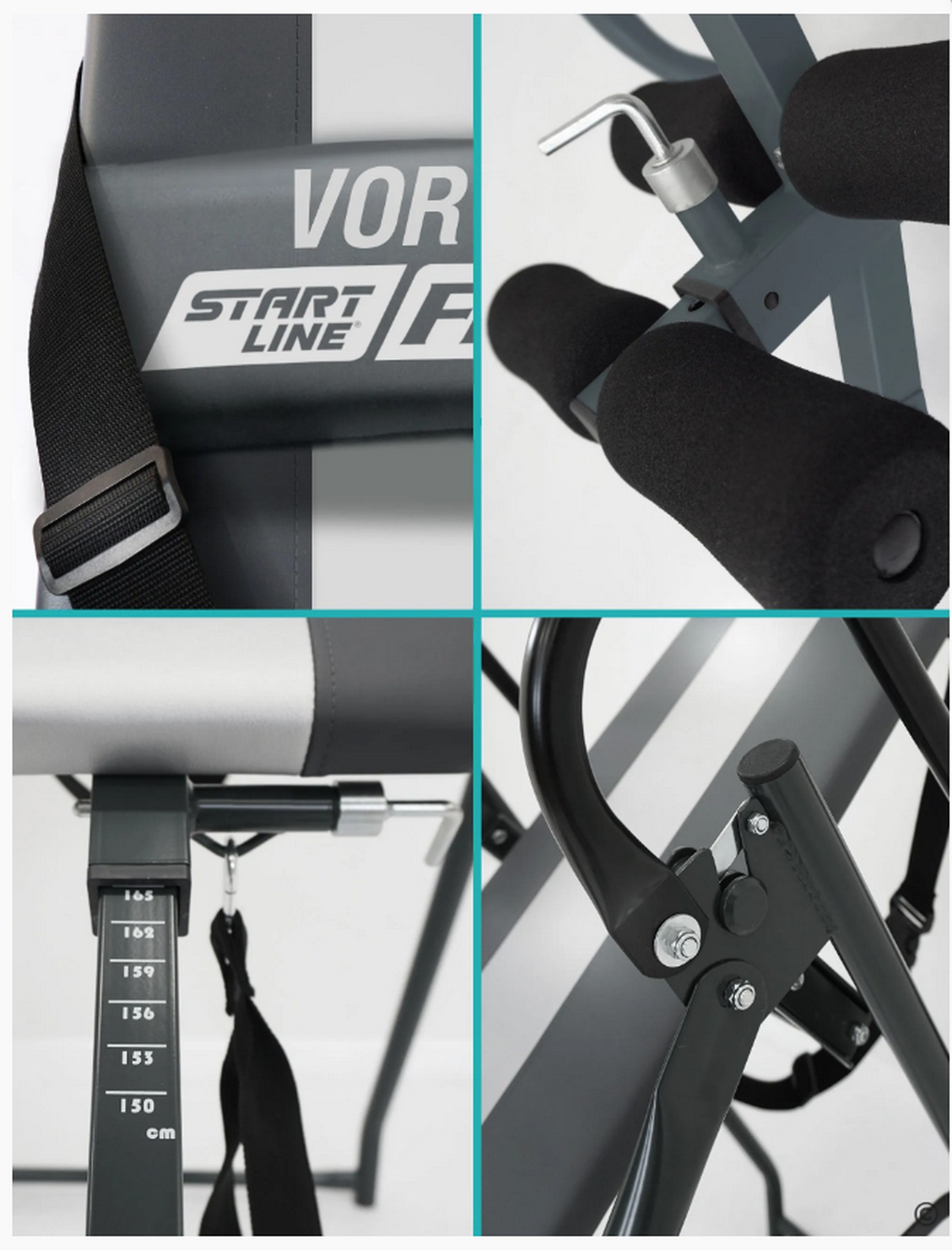 Инверсионный стол Start Line Vortex с подушкой SLFIT03-GS серо-серебристый