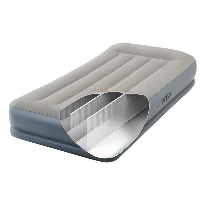Надувная кровать Intex Mid-Rice Airbed 99х191х30см, встроенный насос 64116