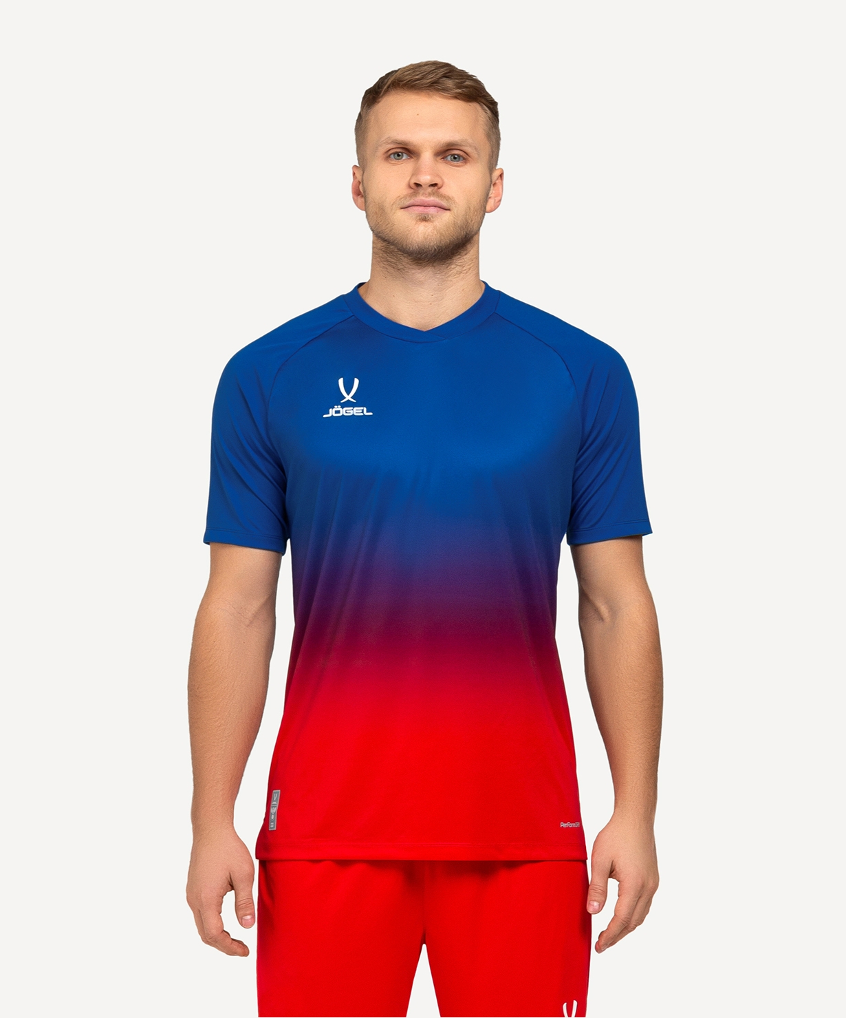 Футболка тренировочная Jogel NATIONAL PerFormDRY Pre-Match Tee, сине-красный