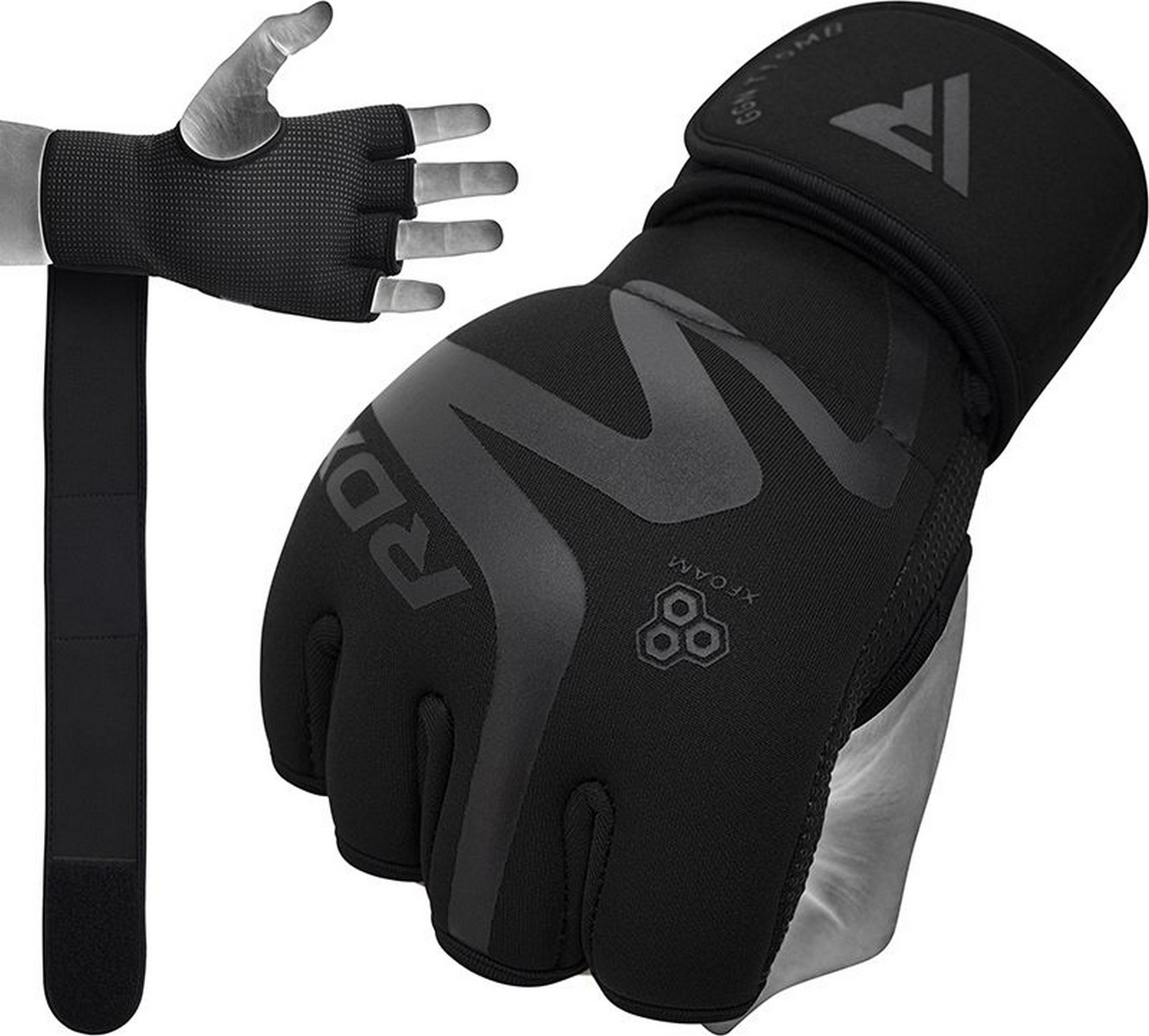 Перчатки тренировочные RDX Grappling Neoprene T15 M GGN-T15MB черный матовый