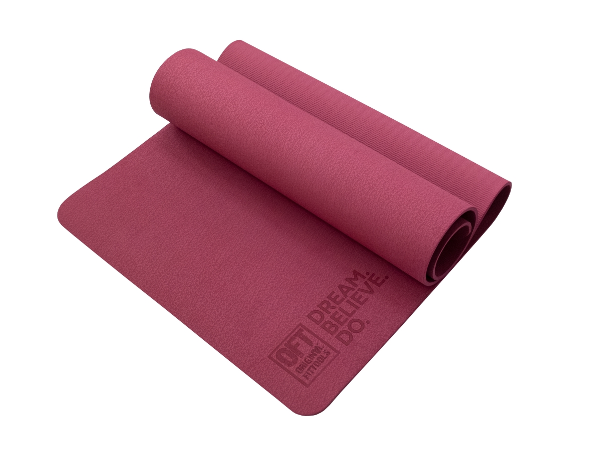 Коврик для йоги и фитнеса 185х80x0,8 см TPE Original Fit.Tools FT-TPE-18580-50 бордовый