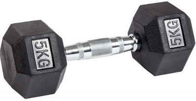 Гантель гексагональная обрезиненная Profi-Fit 5 кг