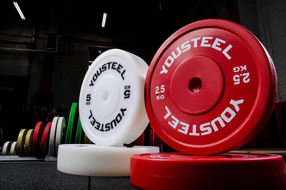Диск технический 2,5кг, пластиковый, D450мм, красный YouSteel