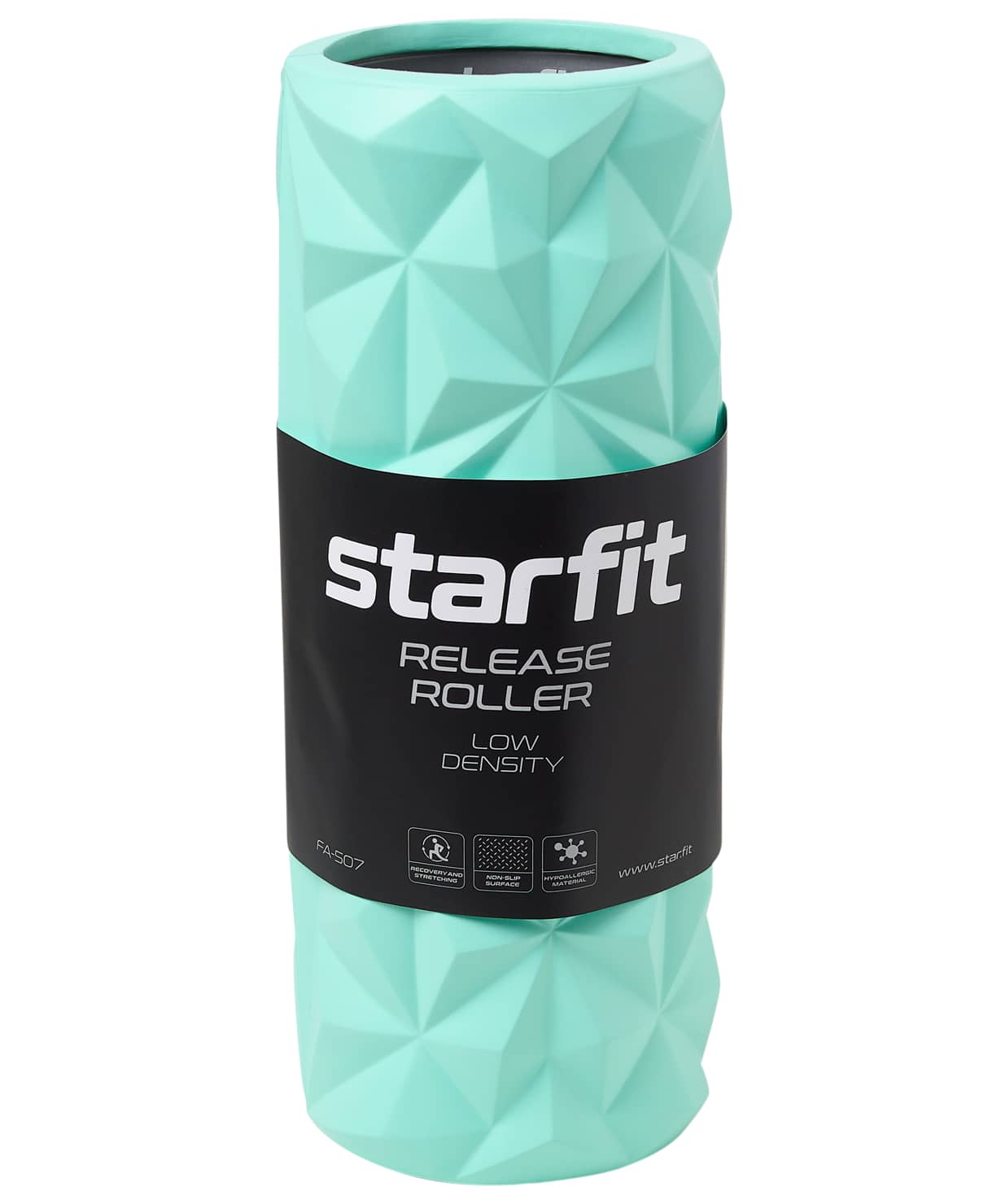 Ролик массажный Star Fit FA-507, EVA/PP, средняя жесткость, 32,5x12,5 cм, мятный/серый