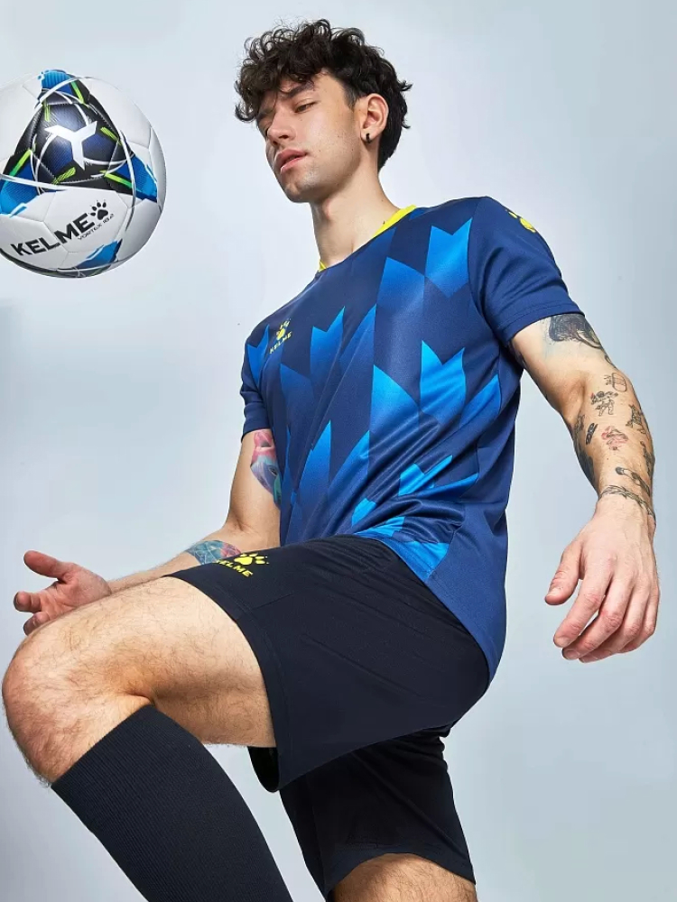 Футбольная форма Kelme Short-Sleeved Football Suit 8251ZB1003-416 Dark Blue\Black