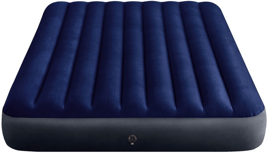 Надувной матрас Intex Classic Downy Airbed Fiber-Tech, 152х203х25см с подушками и насосом 64765