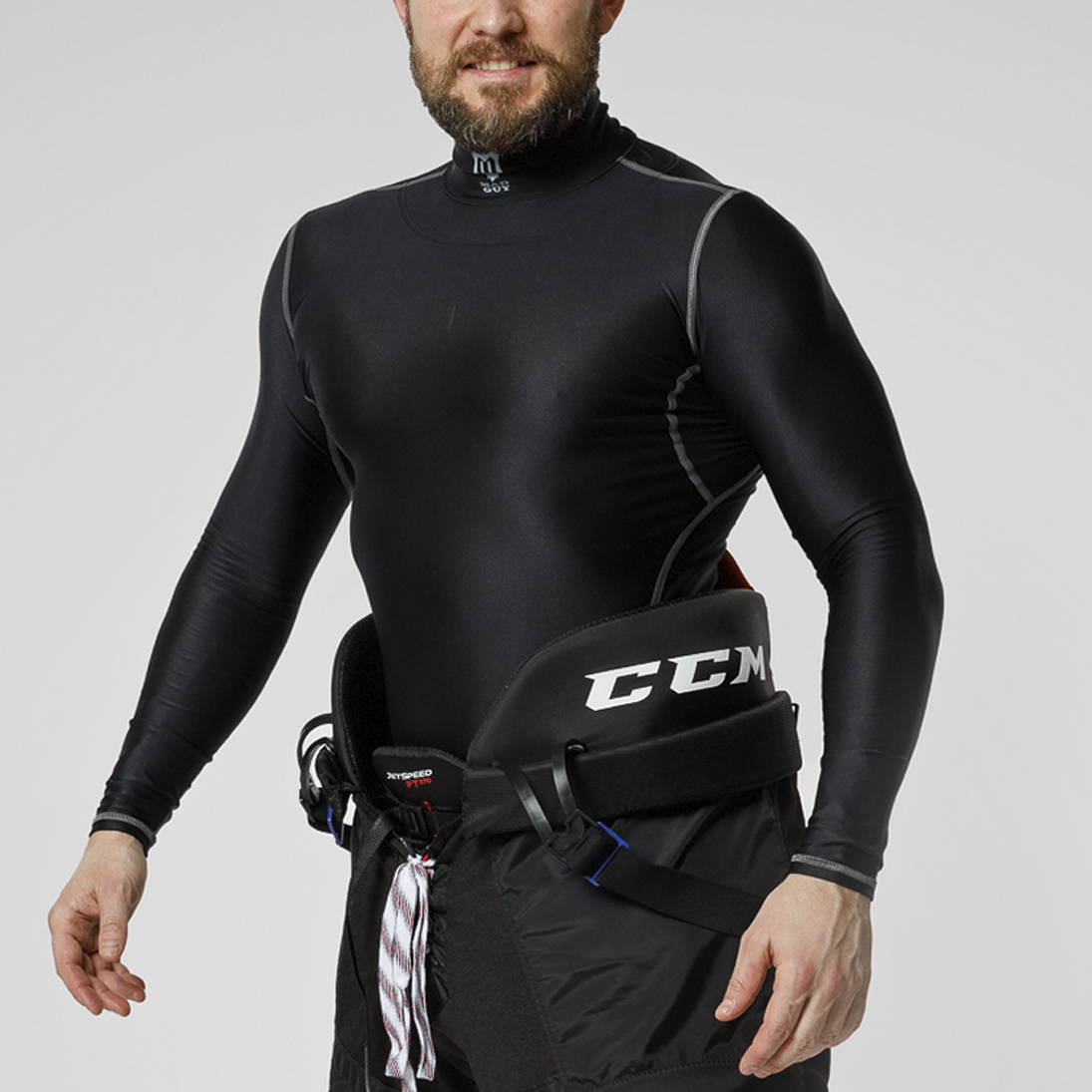 Футболка компрессионная с защитой шеи Mad Guy Kevlar Compression JR черный\черный