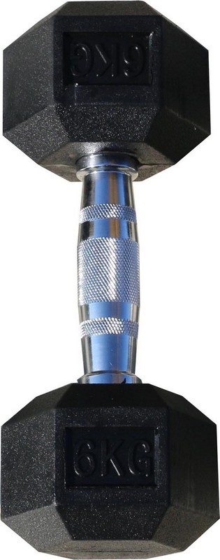 Гантель гексагональная обрезиненная Profi-Fit 6 кг