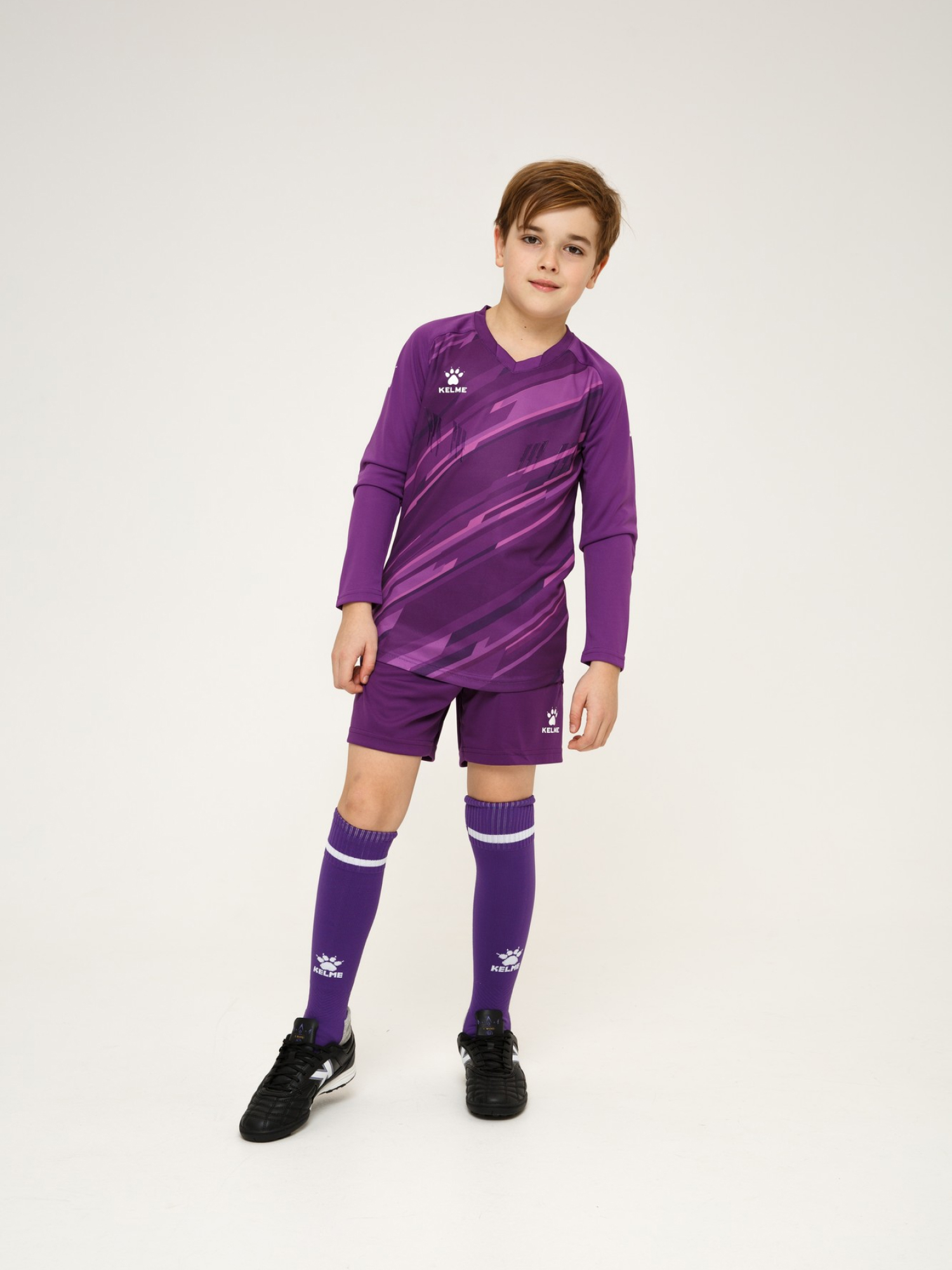 Детский комплект (лонгслив, шорты) Kelme Long Sleeve Goalkeeper Suit 7361ZB3256-500 Violet