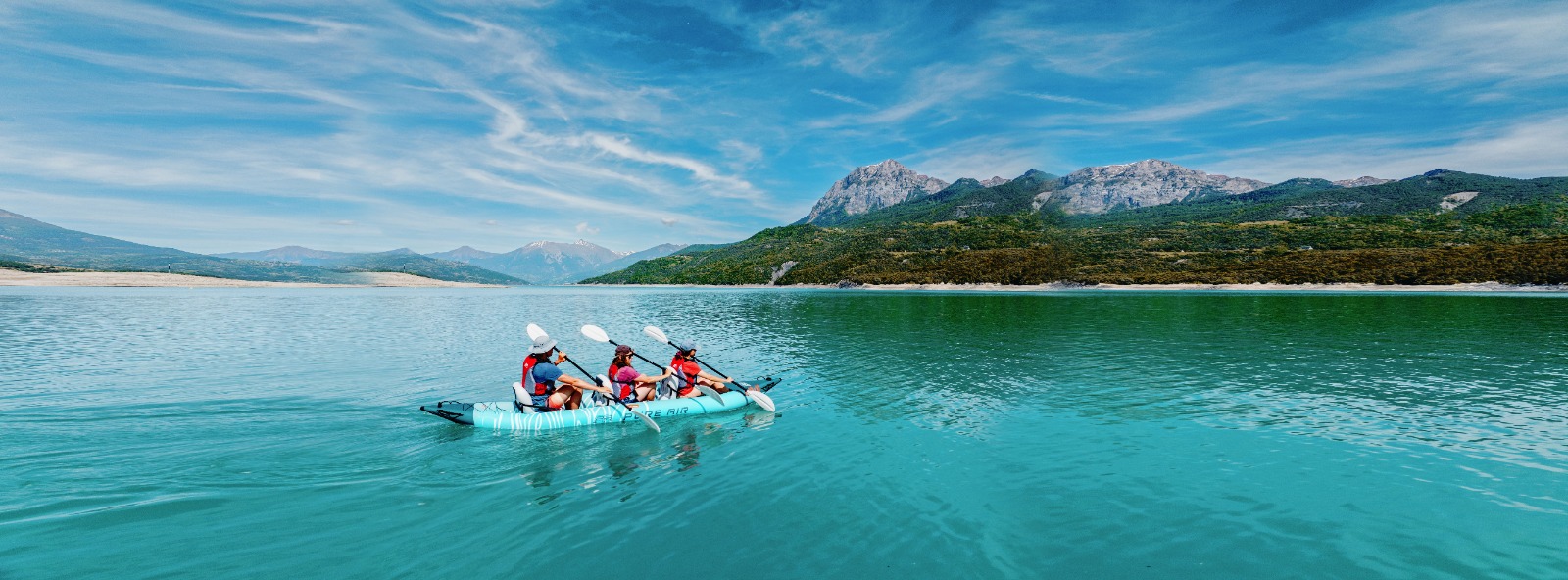 Надувная байдарка Kayak Glider-475 475x83х42см, 3 весла, 3 сиденья, киль, до 230кг Aqua Marina Glider-475 PA-25GD03