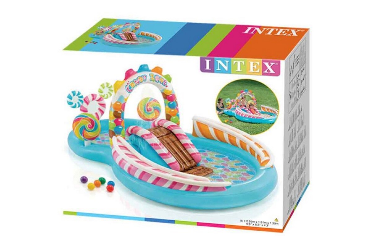 Игровой центр-бассейн 295х191х130см Intex Территория сладостей 57149 с горкой