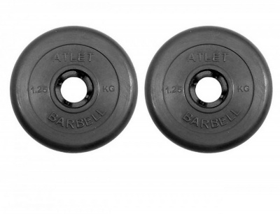 Диски обрезиненные d31 2x1,25кг MB Barbell Atlet MB-AtletB31-1,25 черный