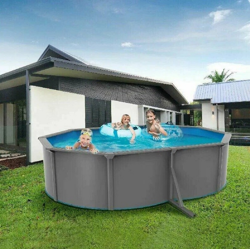 Морозоустойчивый бассейн овальный 910x460x130см Poolmagic Anthracite комплект оборудования Premium 550015