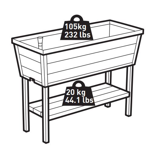 Грядка готовая, цвет графит ALFRESCO GARDEN BED