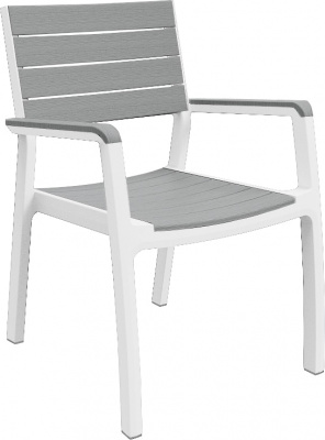 Стул с подлокотниками Гармония, белый-серый (Harmony armchair)