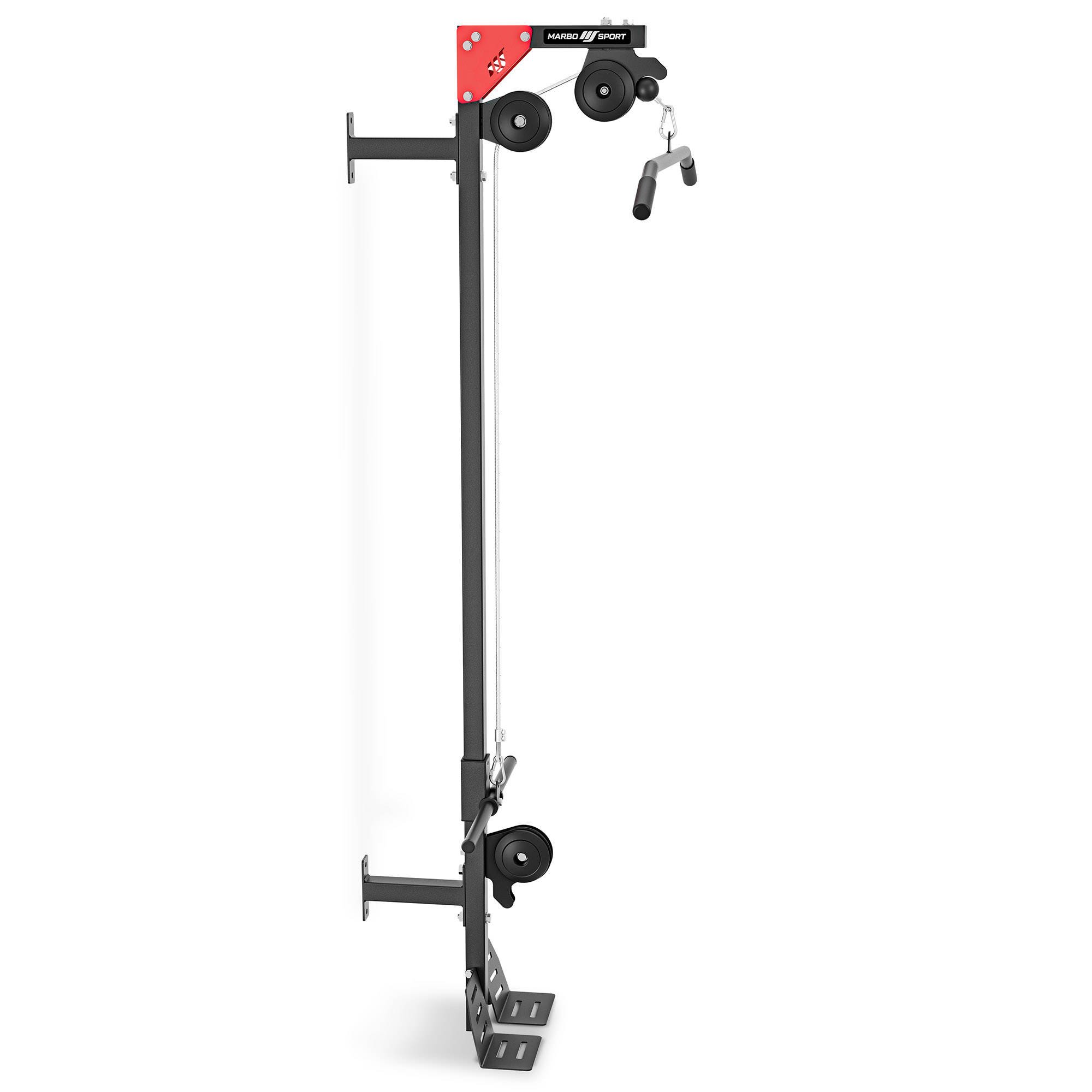 Стойка блочная пристенная Marbo MH-W101 2.0 на свободном весе с упором для ног | Premium Fitness