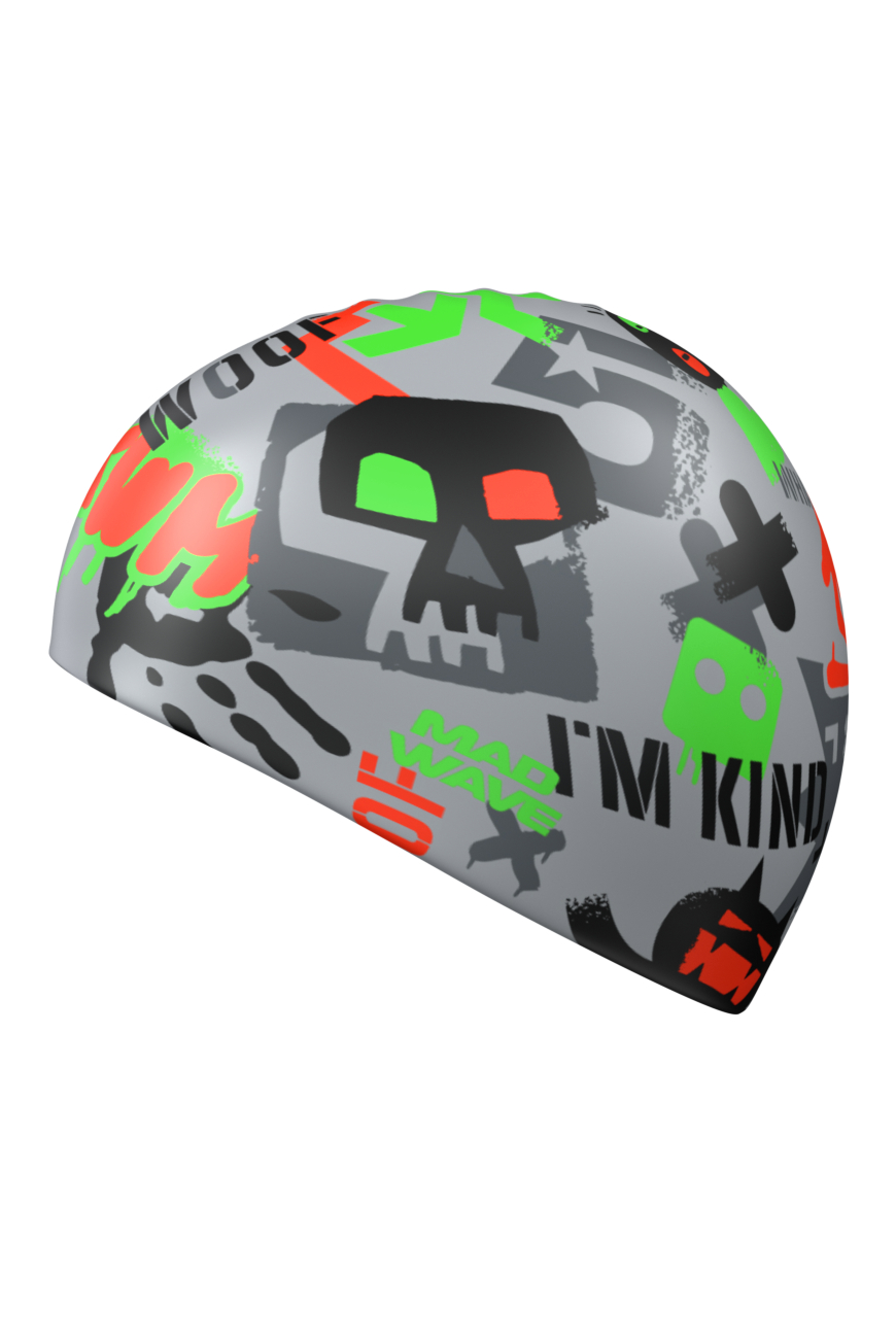 Юниорская силиконовая шапочка Mad Wave I'm kind M0575 07 0 00W разноцветный