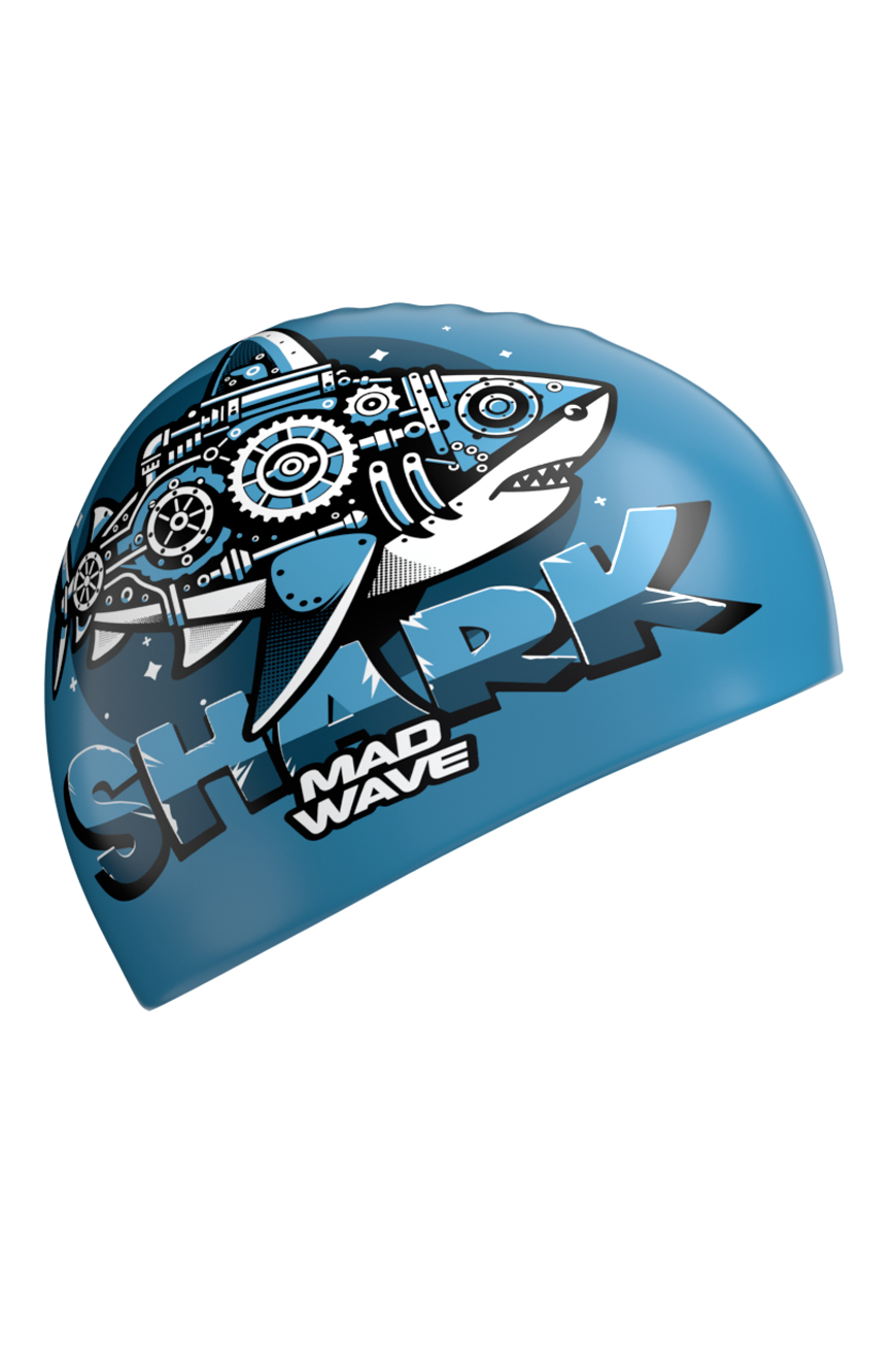 Юниорская силиконовая шапочка Mad Wave Shark M0575 12 0 04W синий